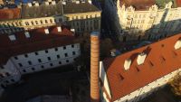 Odstranění havarijního stavu komínu výšky 28 metru, ČVUT Karlovo náměstí 13, Praha 2